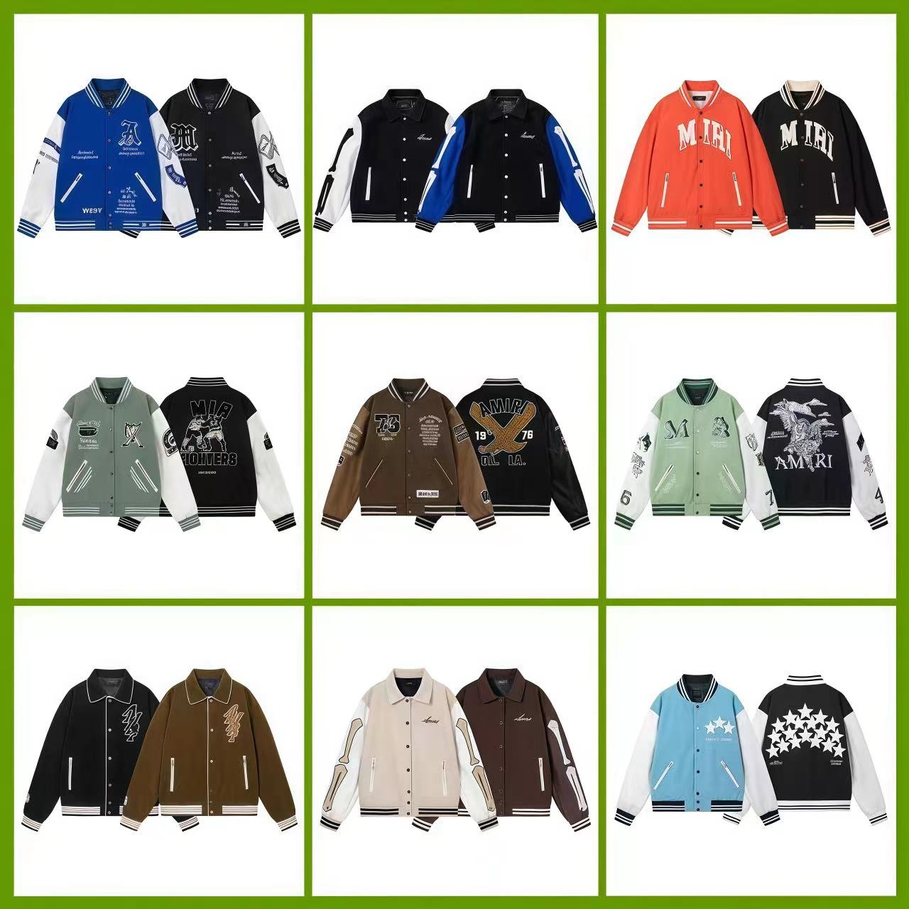 Amirirjacket Designer Men's Jackets Campus Style Letters Embroidery Couples Coat Uniform Single Warm Sweatshirt Embroidery Baseball Outwears St