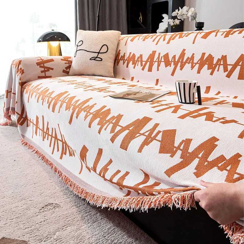 Ins Style Line Printed Sofa Cloth Towel Luxury All-Season Sofa Covers for Living Room Comfortable Anti Dirt Armchair Protector C251121-image-1085580953