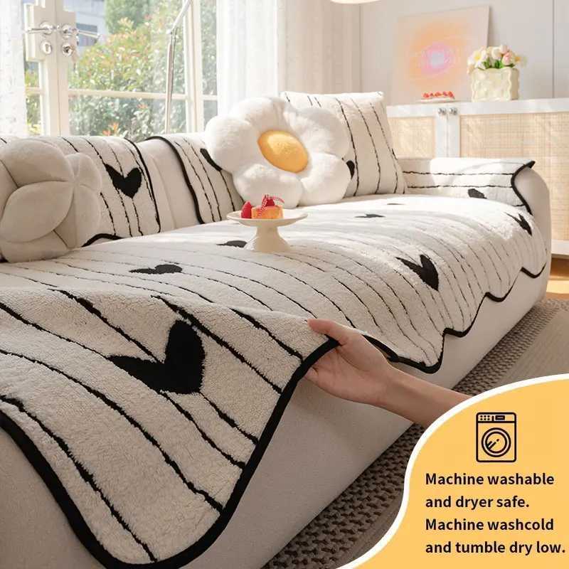 1PC-Shu Mianrong curved sofa cushion soft warm thick and non slip suitable for decorating living room sofas in winter C251121-image-1085580267