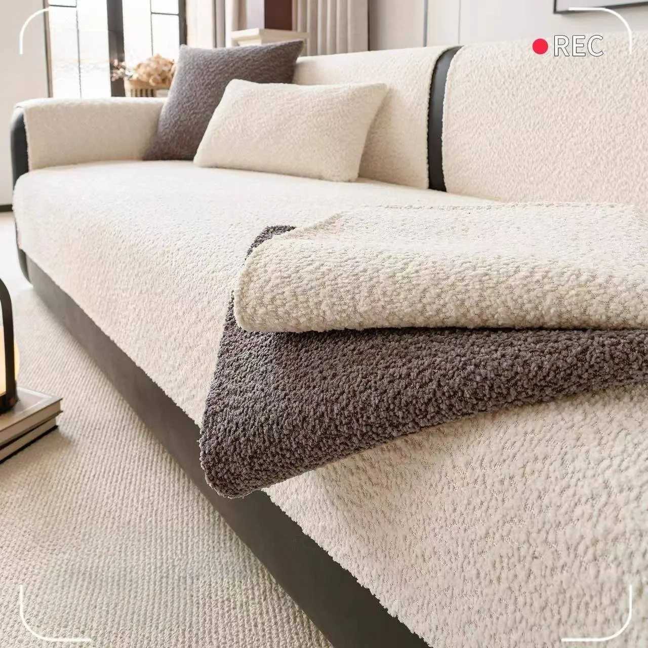 Minimalist Loop Yarn Chenille Sofa Cover for All Seasons Living Room Non-slip Sofa Seat Cover Couch Slipcover Sofa Towel C251121-image-1085580169