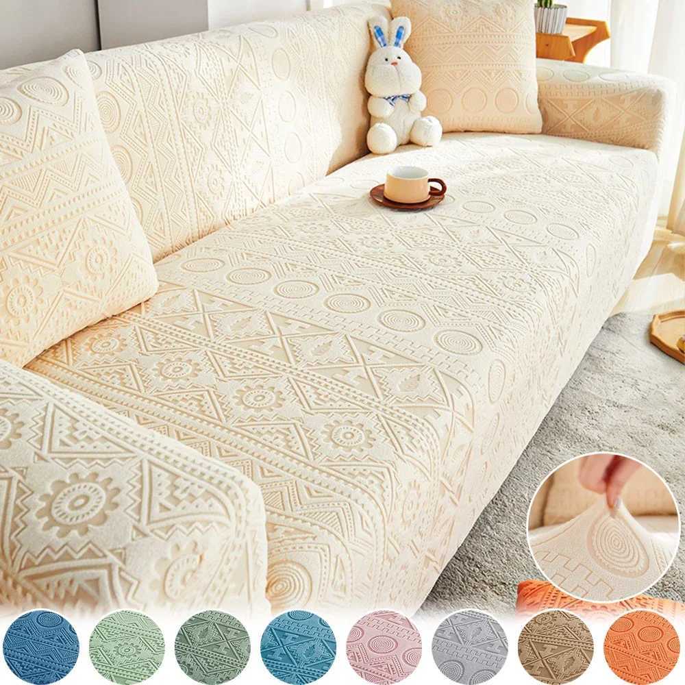 Bohemian Jacquard Sofa Cover All-inclusive Universal Cover Thickened Plush Cozy Premium Feeling Anti-cat Scratches 1/2/3/4/5seat C251121-image-1085580779