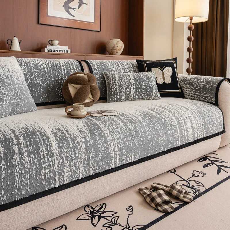 New Autumn and Winter Thick Sofa Cover Fabric Light Luxury Fixed Anti Slip Warm Sofa Cushion One-piece High-end Straight Row C251121-image-1085582382