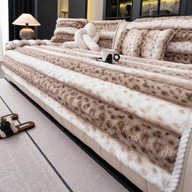 Light Luxury Sofa Cover Fabric New Straight Row Fixed Anti Slip Sofa Cushion Cover Skin Friendly and Soft in Autumn and Winter C251121-image-1085582444