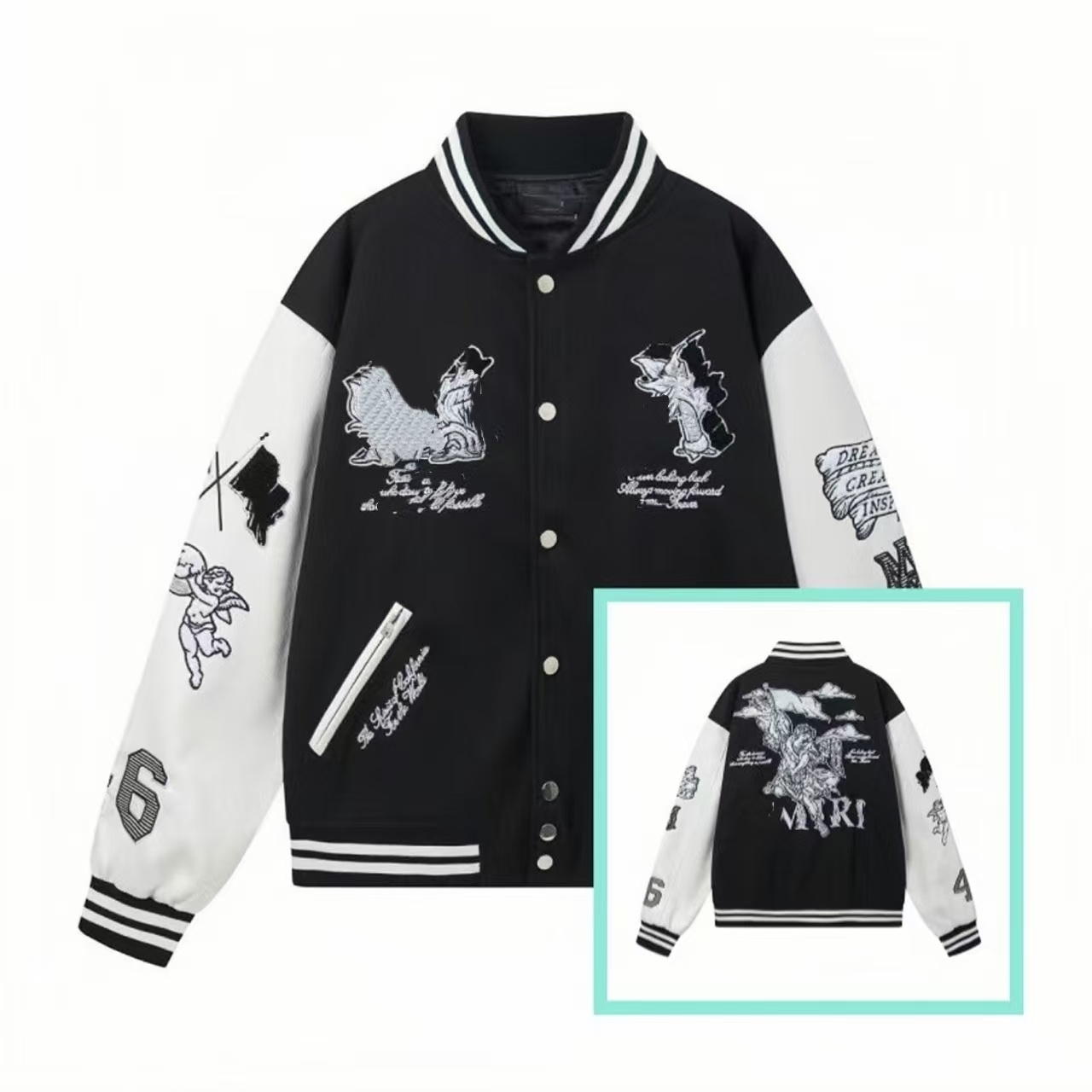 Amirai Jacket Designer Mens Jackets Campus Winter High Quality Jackets Baseball Jacket Trend Brand AM Letters Embroidery Yellow Autumn Winter Outerw