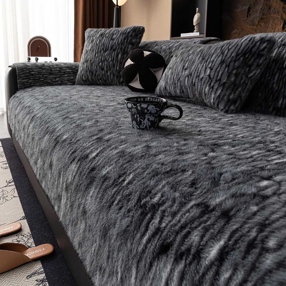 Luxury Soft Sofa Cover for Living Room Non-Slip Solid Thick Sofa Cushion Mat Simple Style Plush Sofa Towel Home Couch Decor C2511219-image-1085617207
