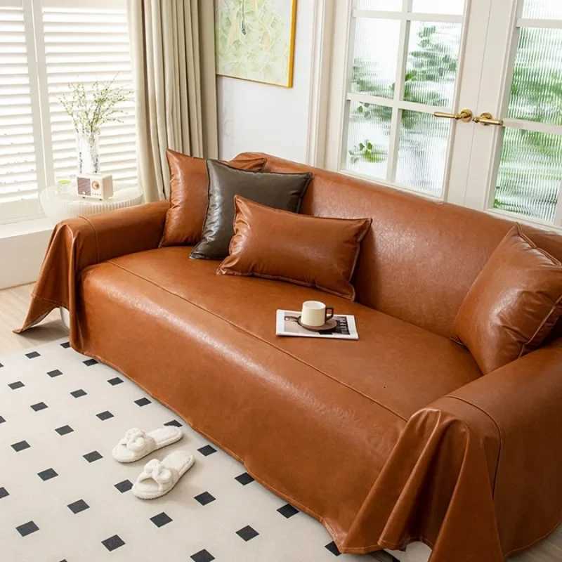 2025 new oil wax leather sofa towel four seasons universal sofa cover one piece leather sofa cover non-sticky hair C251121-image-1085582200