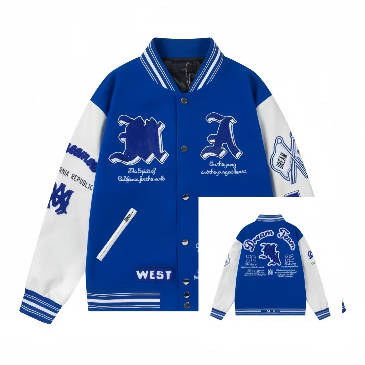 Amirai Jacket Designer Mens Jackets Campus Winter High Quality Jackets Baseball Jacket Trend Brand AM Letters Embroidery Yellow Autumn Winter Outerw