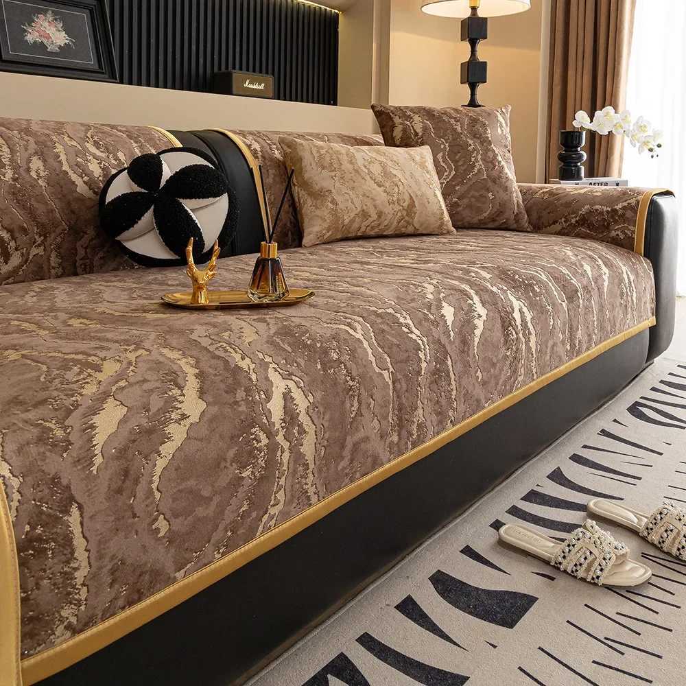 Nordic Retro Dutch Velvet Sofa Cushion 2025 New Four Seasons Universal Thickened Non-Slip Light Luxury Cushion Sofa Cover C251121-image-1085581878