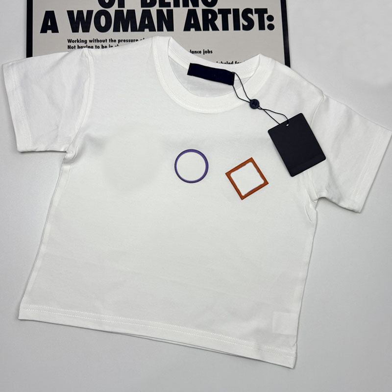 Tshirts Children Designer Woven Print Tshier Luxury Kids T Shirt Round Neck Shirt -8 Cotton Tops Baby Boy Loose Tee Shirt Baby Girl DLD2504213 L2605