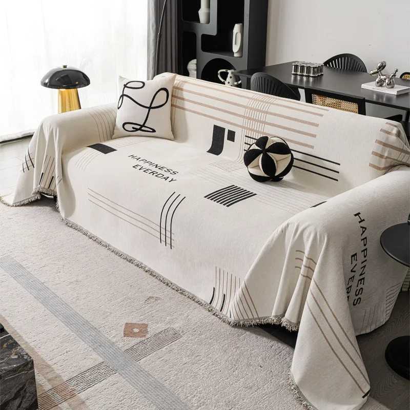 Modern Minimalist Sofa Cover Fabric High Grammage Chenille Four Seasons Universal Sofa Towel Anti Cat Scratch Soft Blanket C251121-image-1085580402