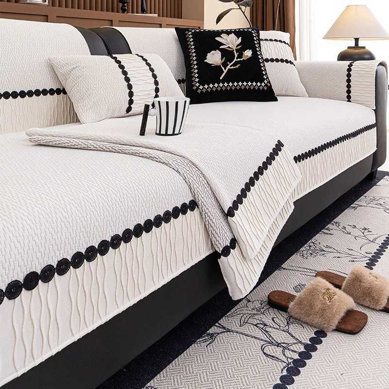 Chenille Sofa Cover All Seasons Sofa Cushion Towel Pastoral Style Small Flowers Couch Cover Protector Anti-slip for Living Room C251121-image-1085580612