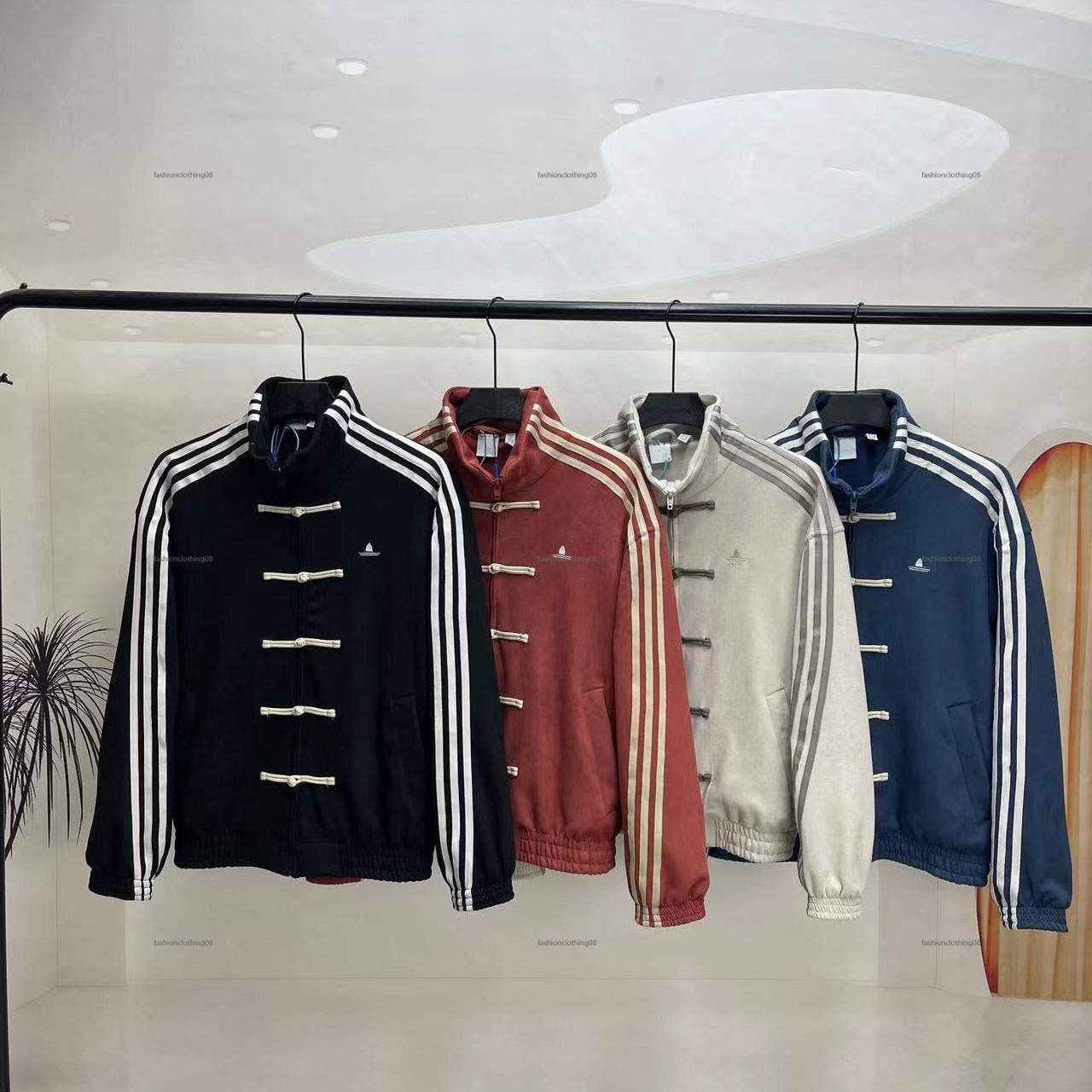 2025SS new casual individual and fashionable silk new Chinese-style stand-up collar button-button jacket classic loose Tang suit jacket for men