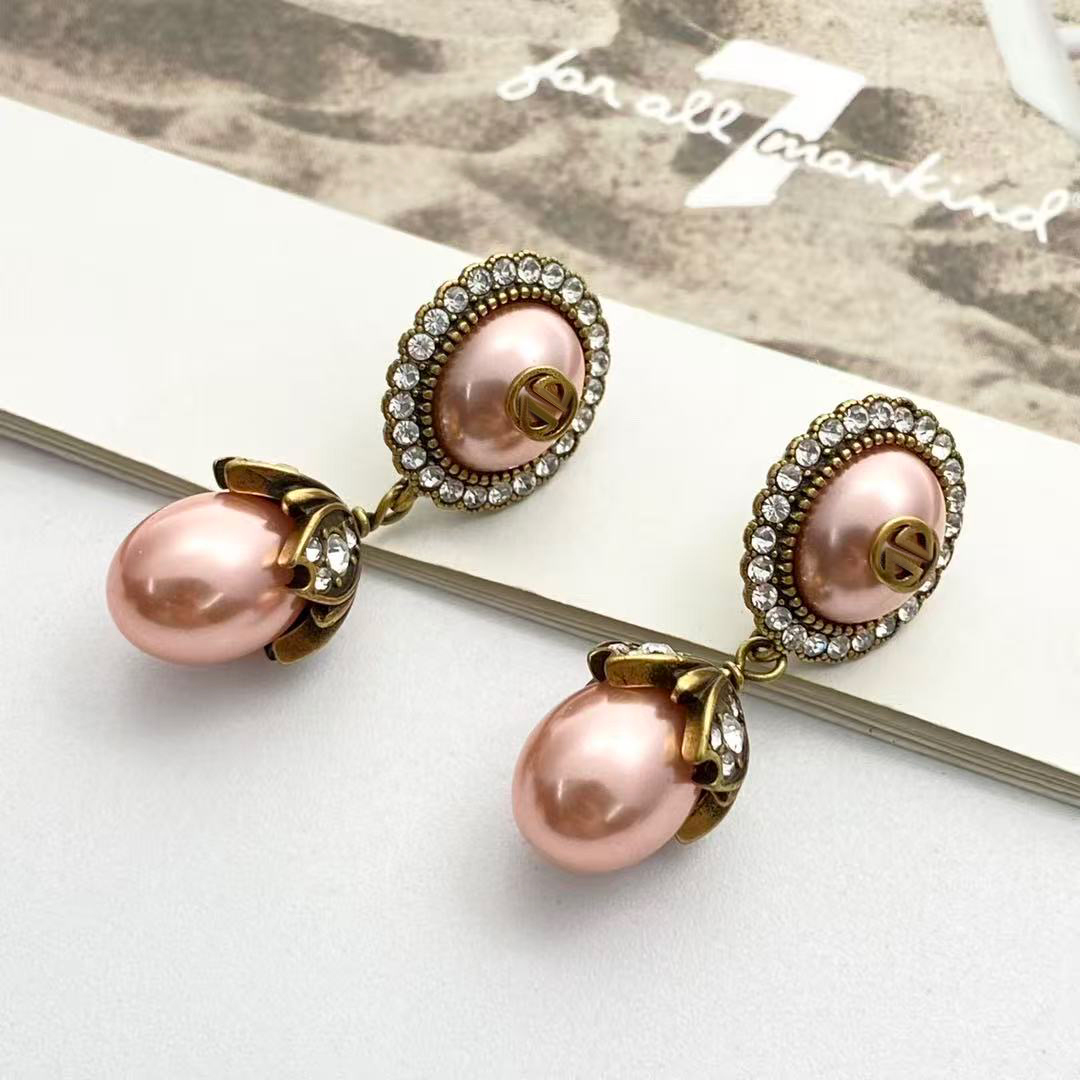 Boucles d'oreilles mixtes simples, clous d'oreilles célèbres pour femmes, perles rondes, à la mode, pour fête de mariage, cadeaux de noël en arge