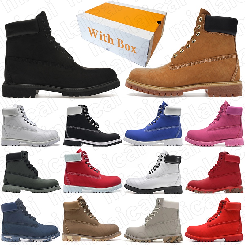 Designer Boots Martin Booties Men Women Shoes Leather Wheat Black White Brwon Grey Classic Mens Trainers Outdoor Sports Shoe Sneakers Cowboy Half An