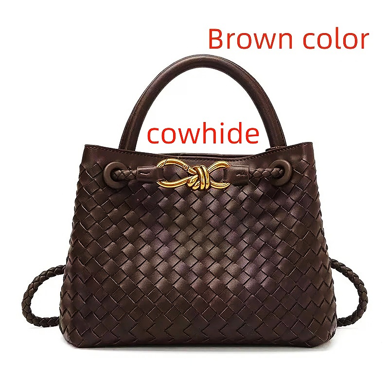 Woven bag andiamo bag woven designer bag cowhide weaving high quality hardware with logo 25cm 32cm choice cassic fashion woven leather bag leather w