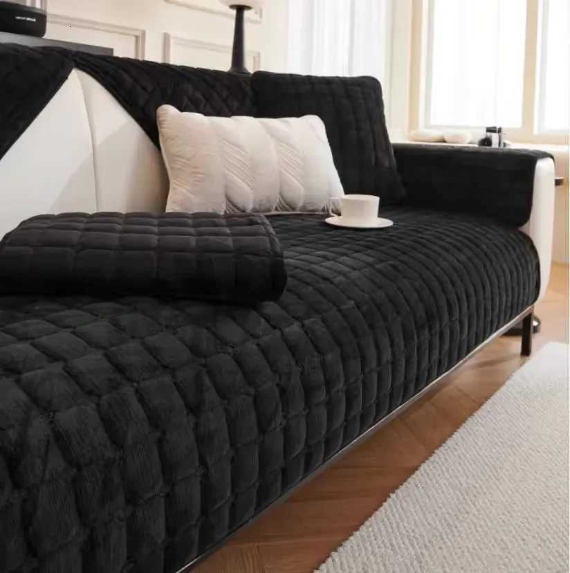 Winter Thick Plaid Plush Sofa Cover Warm Velvet Non-Slip Cushions Living Room Flannel Couch Covers Universal Armrest Back Towel C251121-image-1085580226