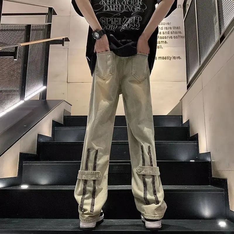 Casual pants Y2k bagged jeans Y2k streetwear mens denim shorts Flared jeans mens clothing jeans mens goods 250420