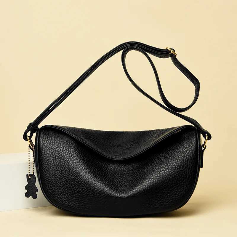 100% genuine leather womens shoulder bag luxury brand womens handbag designer half moon denim womens messenger bag W250421