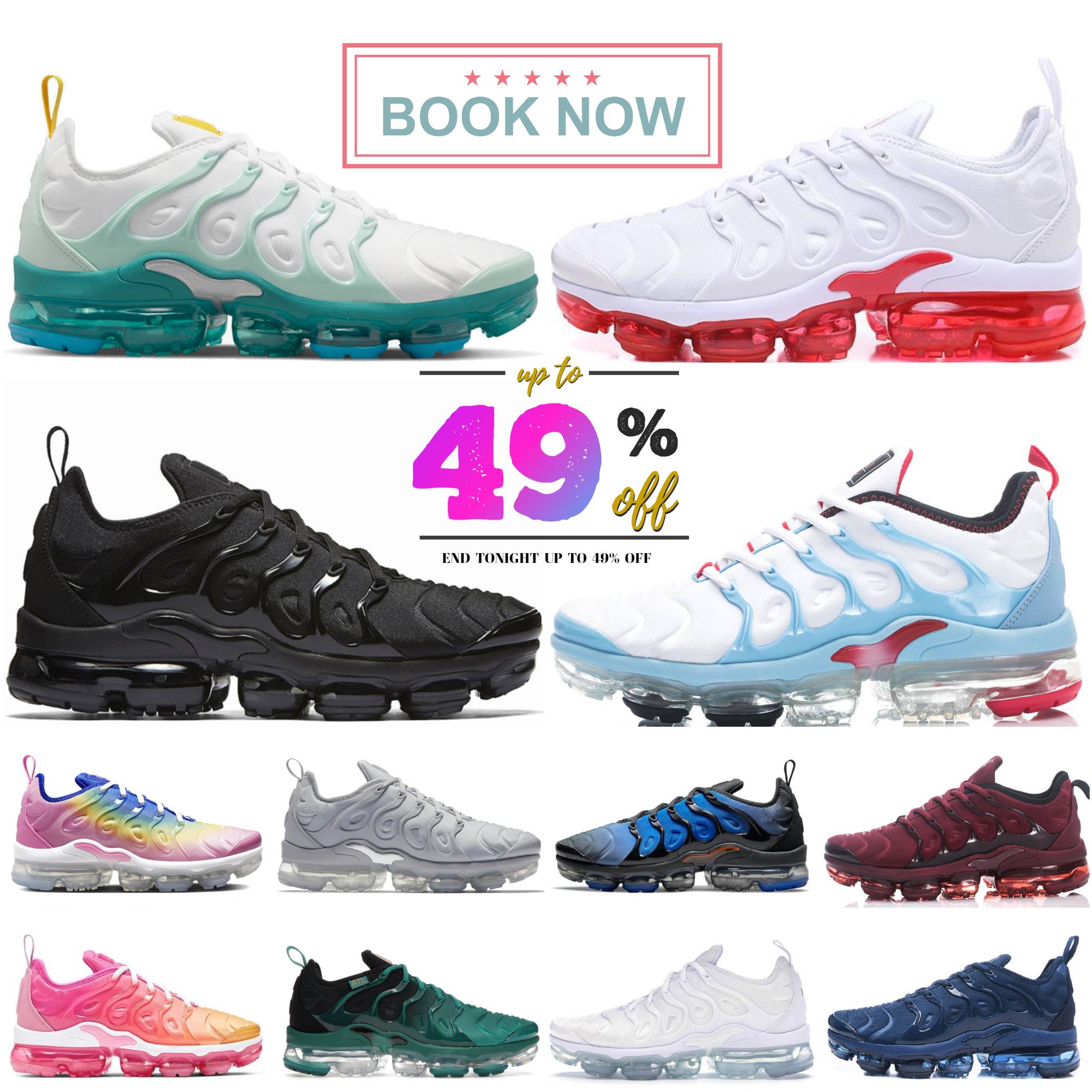 Designer Vapormmaxss Tn Plus Mens Running Shoes Since 1972 Mint Foam Laser Blue University Orange Gradients Bubblegum Cherry Tennis Ball Women Sneak
