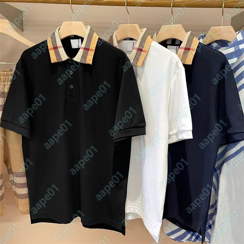 Couleur de couleur Couleur Polo Summer Coton Pure Broidered à manches courtes à manches courtes Polo T-shirt Casual High Quality Mens Polo Top