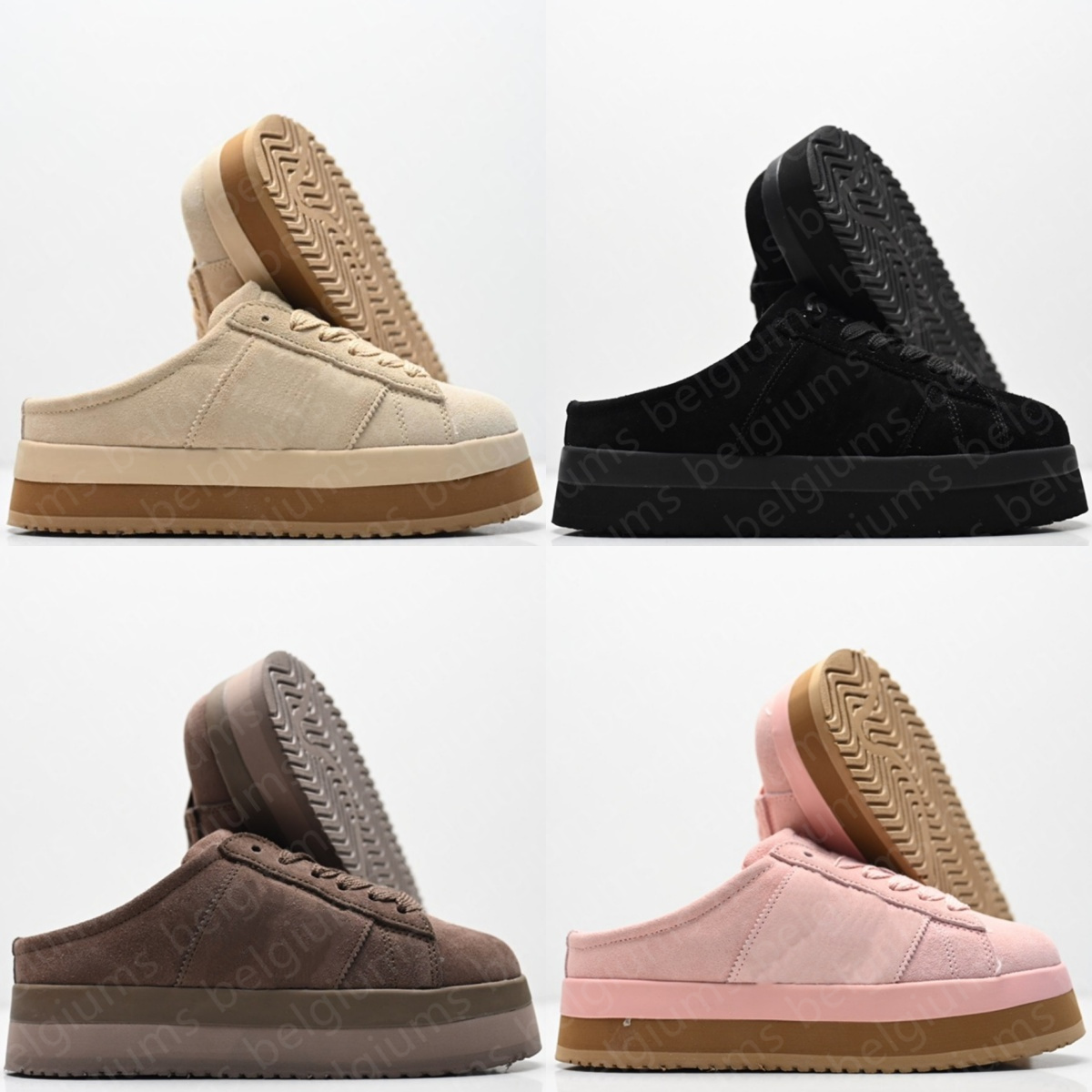 Designer Slip On Slippers 00s Winter Warm Plush Shoes Vintage Furry Low Casual Slipper Sport Magic Beige Wonder Gum Black Pink Earth Strata Carbon B