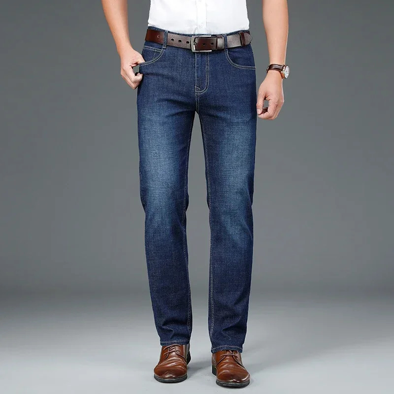 Brovon 2025 Summer Retro Classic Business Mens Jeans Casual Stretch Pantalon Homme 250409Z
