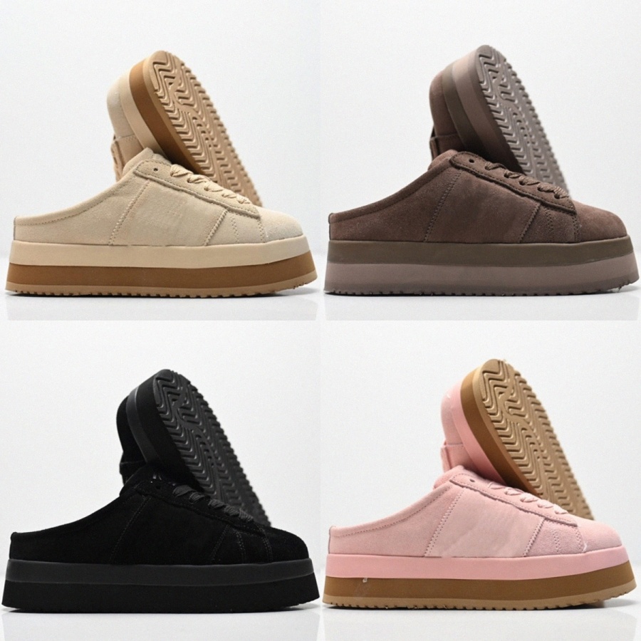 Designer Furry Slippers 00s Low Winter Casual Platform Shoes Outdoor Black Gum Plush Flat Sneakers Magic Beige Women Men Wonder Pink Earth Strata Ca