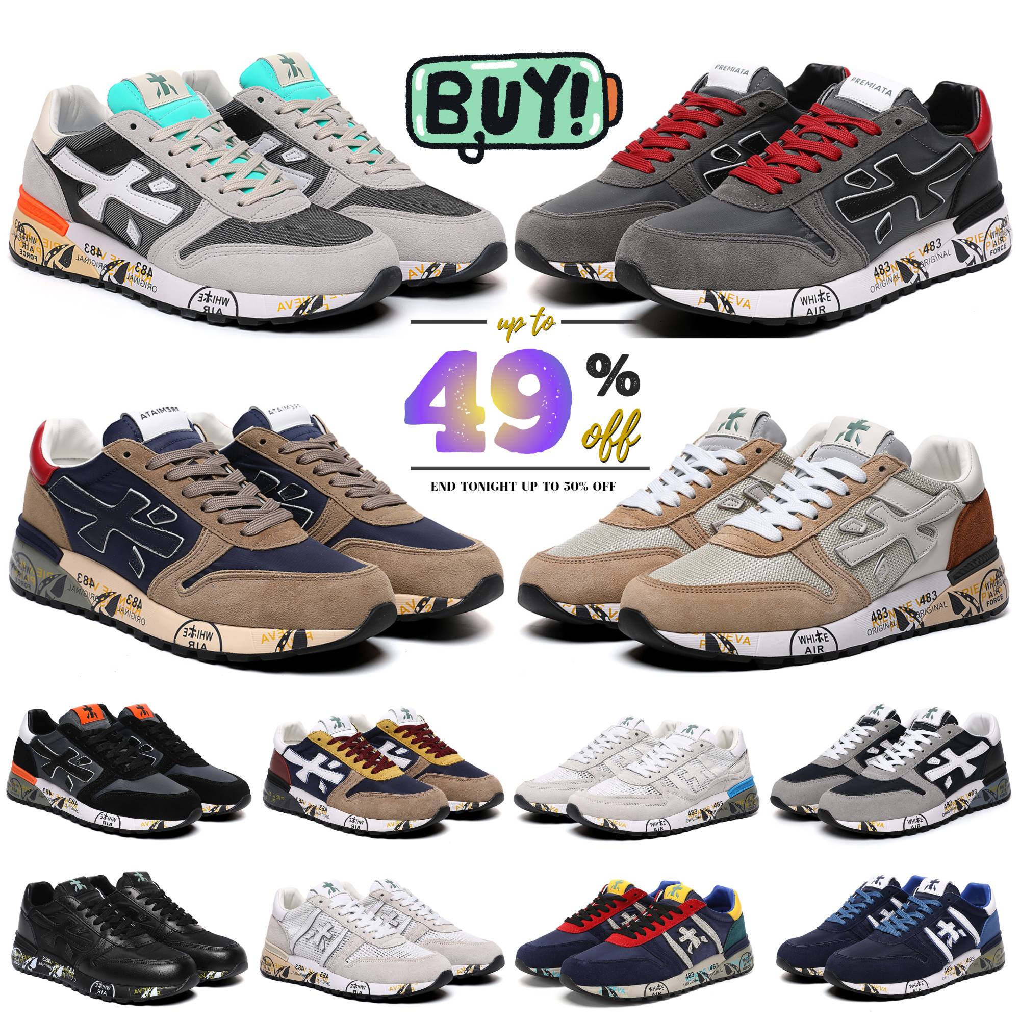 2026 Italy Mens Premiatass Shoes Designer Mens Women Sneakers Genuine New Vintage Premiates Sneaker Couple Rice Premiadas Outdoors Running Trainers