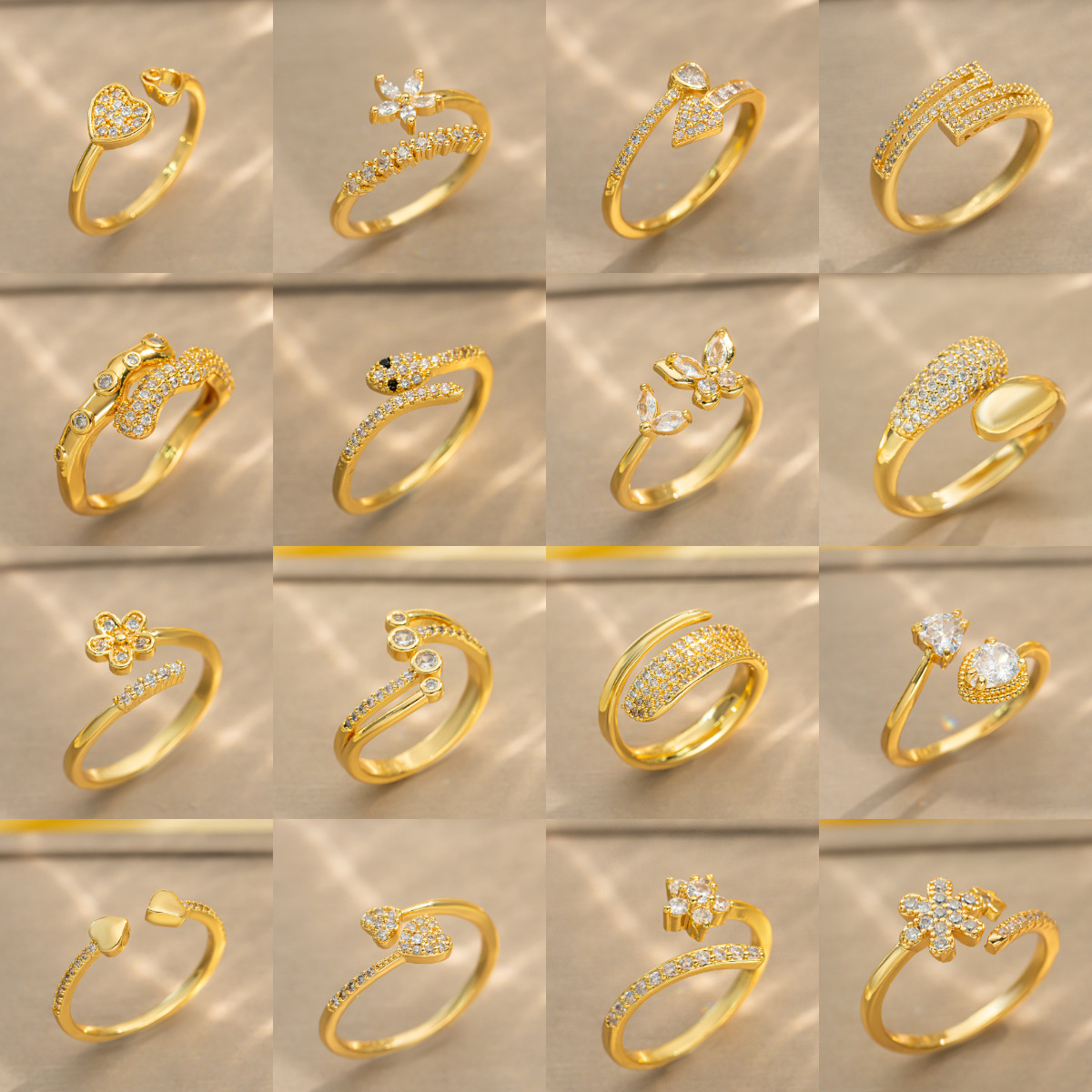 Adjustable opening ring High quality gold designer diamond ring rings designer for women engagement men love ring gold rings New Ladies Ring Luxury