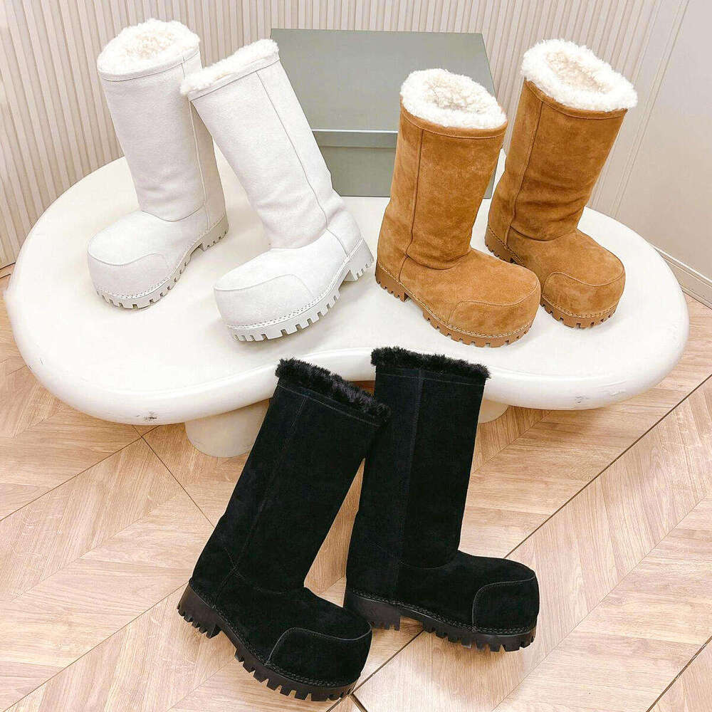 Dhgate Designer snow boot Alaska luxury winter fur platform wedge ankle booties Woman snowboots mens Suede leather mini furry boots casual dress out