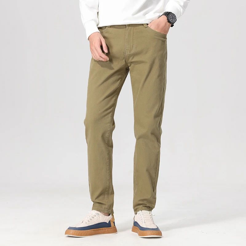 Hiqor Spring Autumn Mens pantaloni in denim dritti jeans neri retrò pantalone casual di alta qualità 250409Z 250409Z