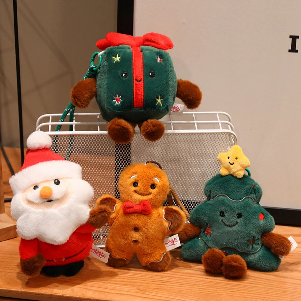 Tree Pendant Plush Toy Gingerbread Man Soft Dolls to Bags Santa Clauz Stuffed Animal Toys Plushie Gifts For Christmas 251114 W260306-image-1096654349