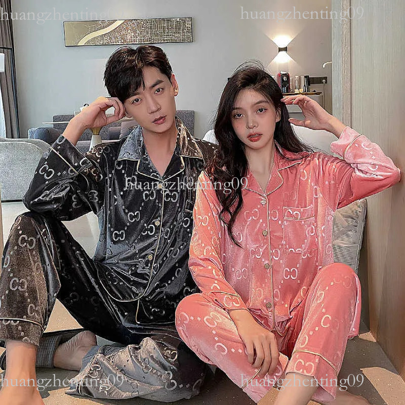 Women's Sleepwear Designer sleepwear designer women Autumn and winter open est 2026 New gold velvet couple pajamas high-end sense men thick hom
