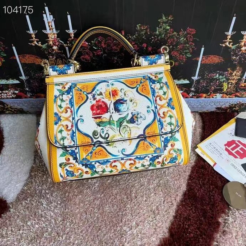 Women's Genuine Leather Bags Brand Printed Bag Sicily Designer Crossbody Bag Luxury Handbag