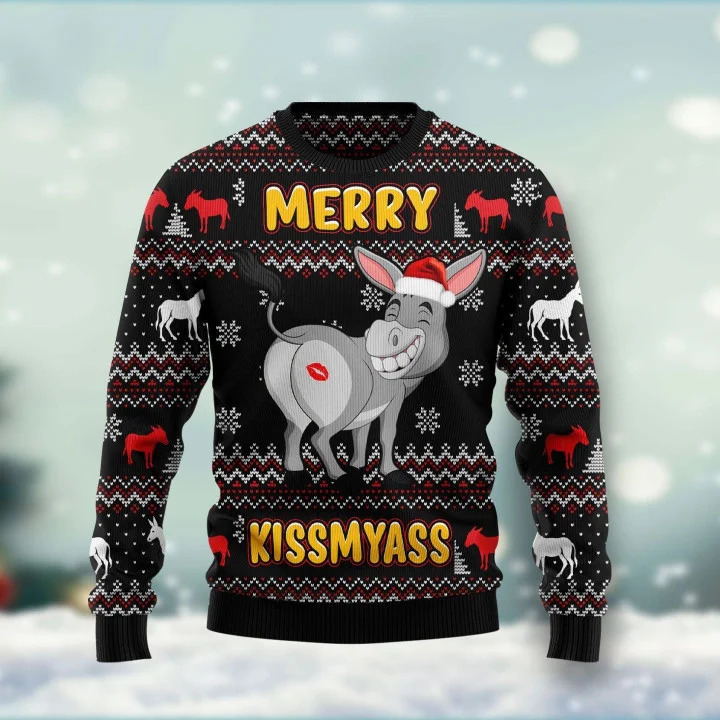 Drôle d'âne vache impression 3D laid pull de Noël pour les femmes vêtements mignon animal unisexe sweats polyester pulls survêtement251120