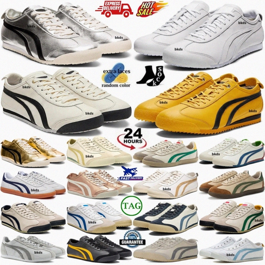 Tiger Mexico 66 Running Shoes Sneakers Kill Bill Silver White Birch Peacoat Black White White Blue Red Beige Grass Green Womens Mens Triple Yello-image-971865048