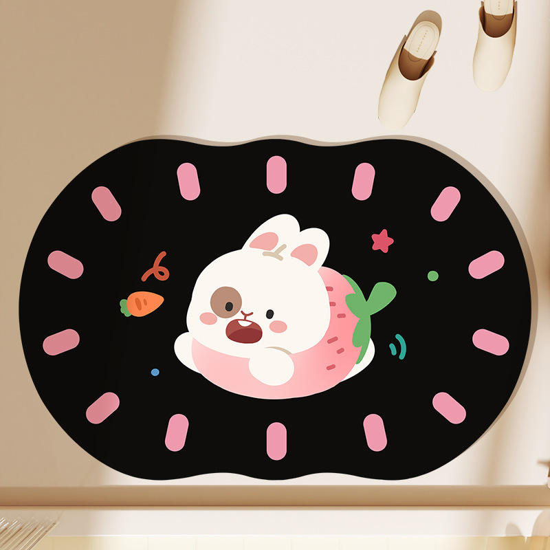 Cartoon Bathroom Floor Mats Absorbent Mats Non-slip Quick-drying Floor Mats Bathroom Door Mats Kitchen Entrance Mats-image-1054844422