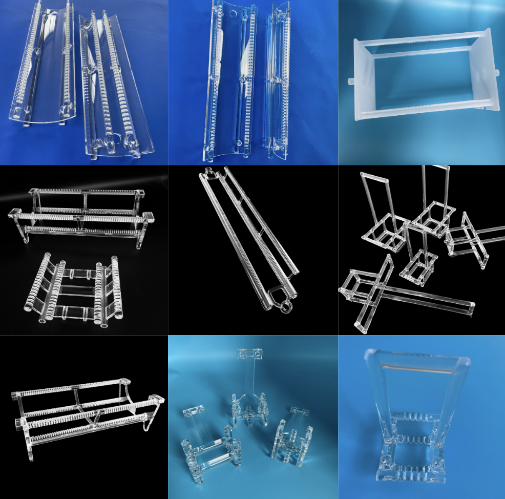 Custom High Precision Acid -resistant Transparent Quartz Boat Wafer Holder Semiconductor Quartz Boats-image-1085724270