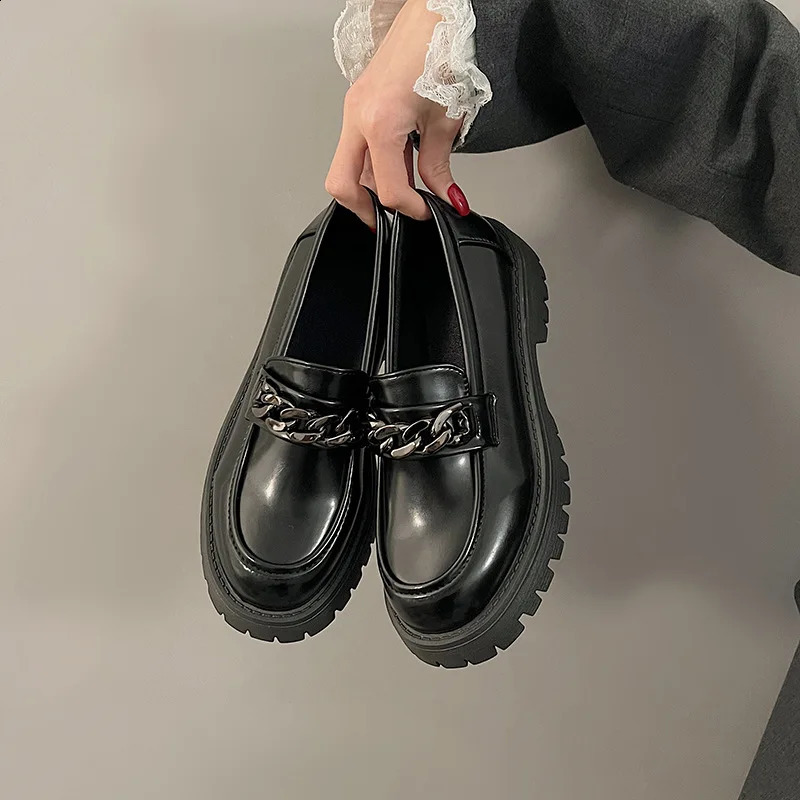 2044 Womens Loafers Spring British Style Slip on Platform Mary Jane Shoes Women Japanese Jk Uniform Lolita Shoes Women 250418