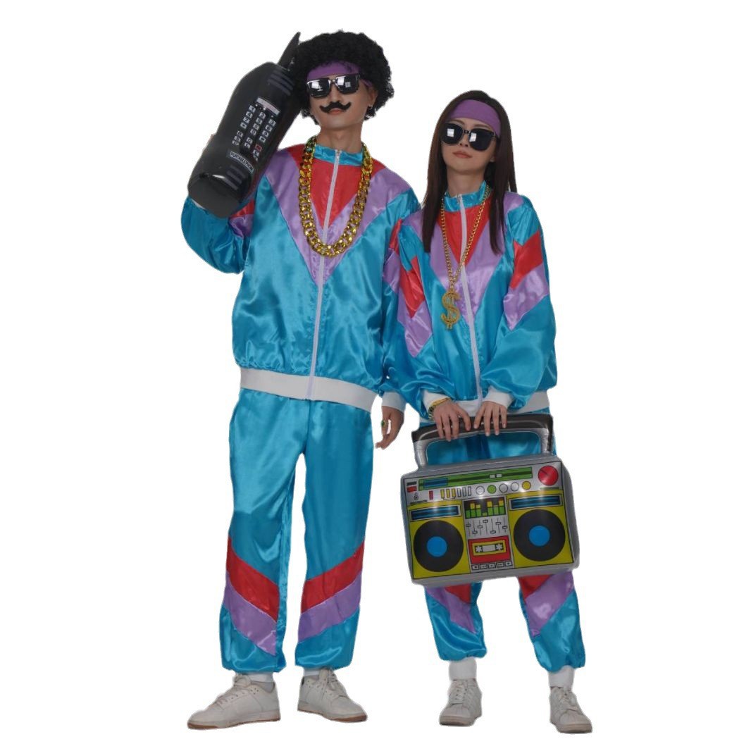 Les survêtements masculins 1980 Vestes et pantalons disco, le jogging s'associe à un style rétro des années 1980 fête des sports de sport masculi