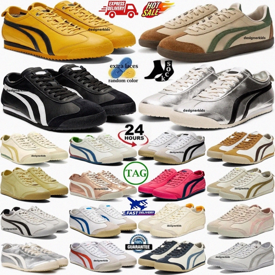 Tiger Mexico 66 Running Shoes Sneakers Kill Bill Silver White Birch Peacoat Black White White Blue Red Beige Grass Green Womens Mens Triple Yello-image-897925941
