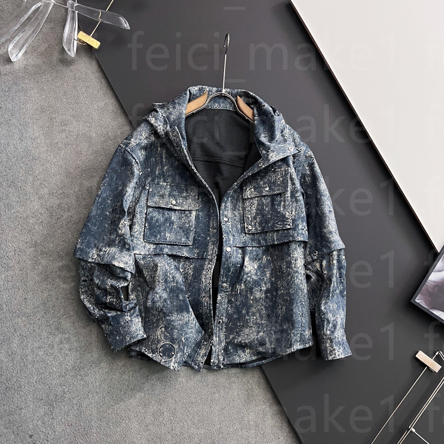 Men's Jackets Men's jacket Couple button jacket Hip-hop jacket classic vintage tennis print jacket Retro comfortable fashion jacket