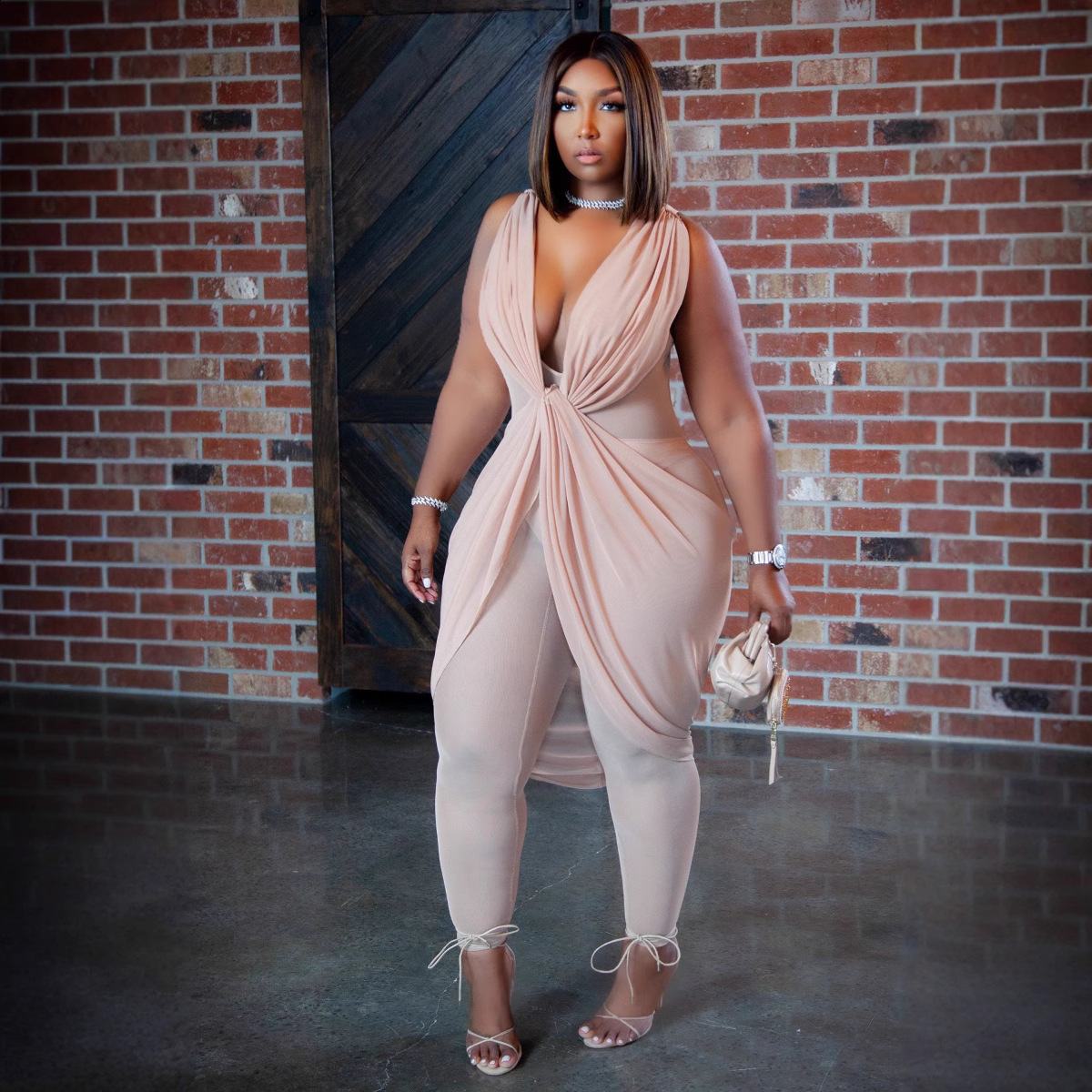 Plus Size Jumpsuit Women Summer Jumpsuit Streetwear Ladies Chiffon Sleeveless Sexy Jumpsuits Wholesale Bulk Drop 240810