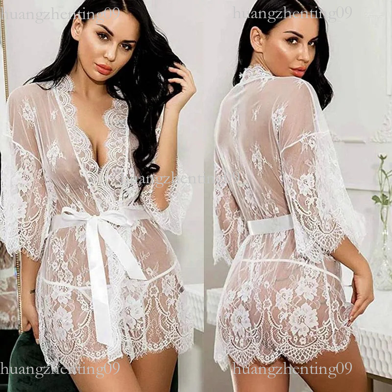 Women's Sleepwear Womens Lace 2026 New Bridesmaid Robes Sex Bathrobe See Through Lingerie Porno Sexi Nightgowns Nightwear Nightie Underwear