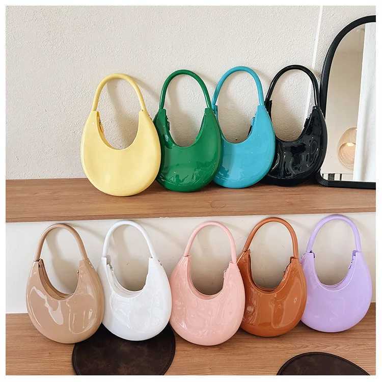 Womens bag half month new solid soft PVC designer bag luxury shoulder bag handbag fully matched W250421