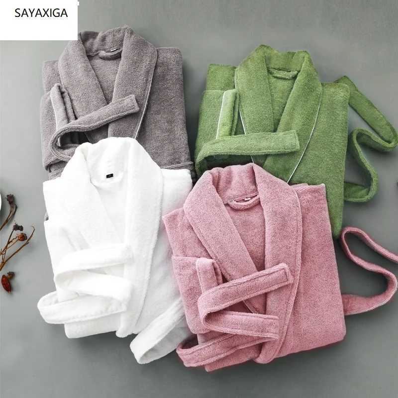 Women Bathrobe Long Cotton Warm Nightgown Female Towel Bathrobe Thicken Terry Sleepwear Autumn Winter Pajamas Home Dressing Gown C251124-image-1085913418
