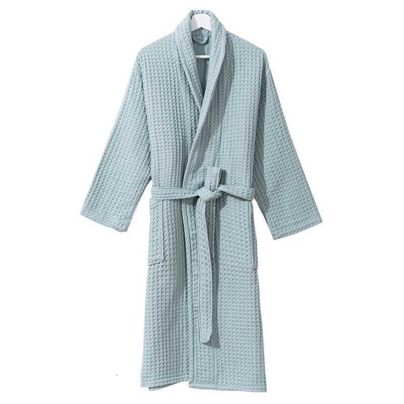 100 Cotton Women Bathrobe Honeycomb Waffle Dressing Gown Ladies Kimono Unisex Absorb Water Bath Robe Male Solid Hotel Robes C251124-image-1085913682