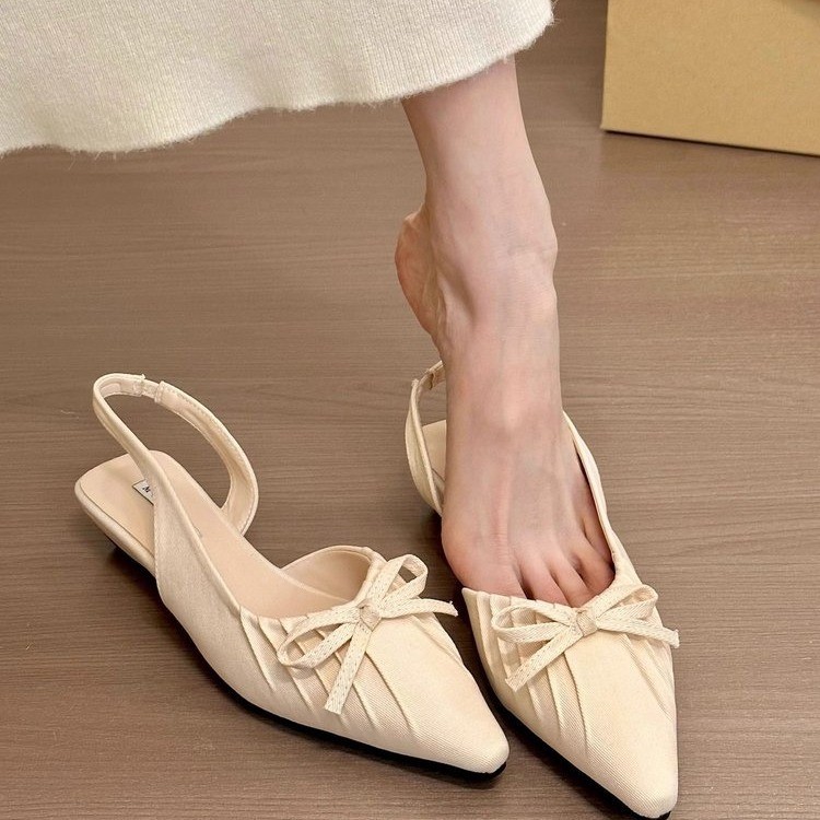 Chaussures décontractées chic pour dames RC01 : claquettes plates élégantes dotées d'une sangle nouée contemporaine