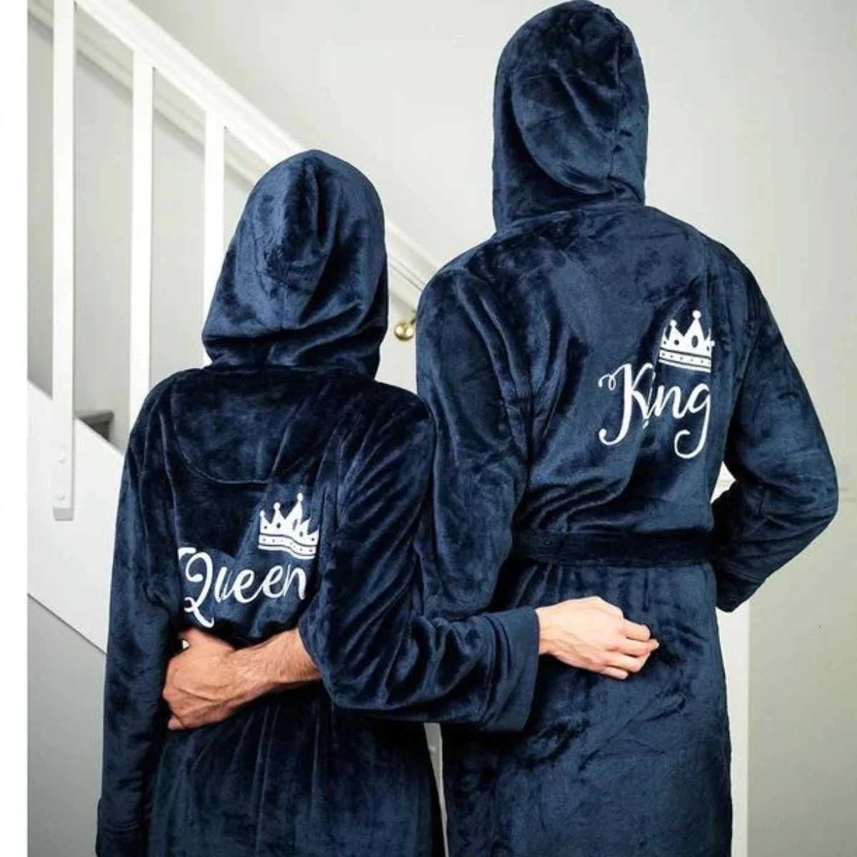 Mr And Mrs Personalization Hooded Bathrobes Customized Bathrobes With Name Women And Men Hooded Bathrobes Husband Wife Honeymoon C251124-image-1085913452
