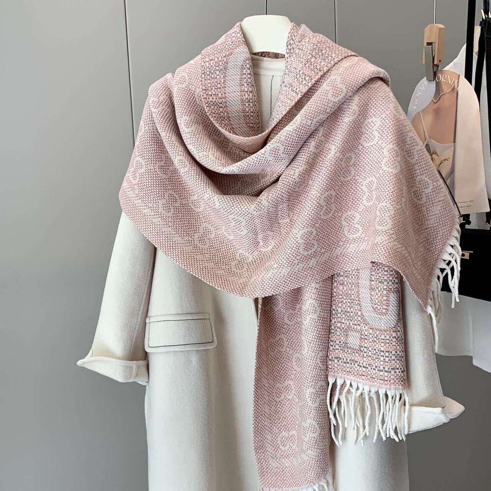 New Warm Scarf for Women, Autumn Winter, High-End Feel, Imitation Cashmere, Dual-Use Shawl, Fashionable and Versatile, Thickened Double-Sided Neck W